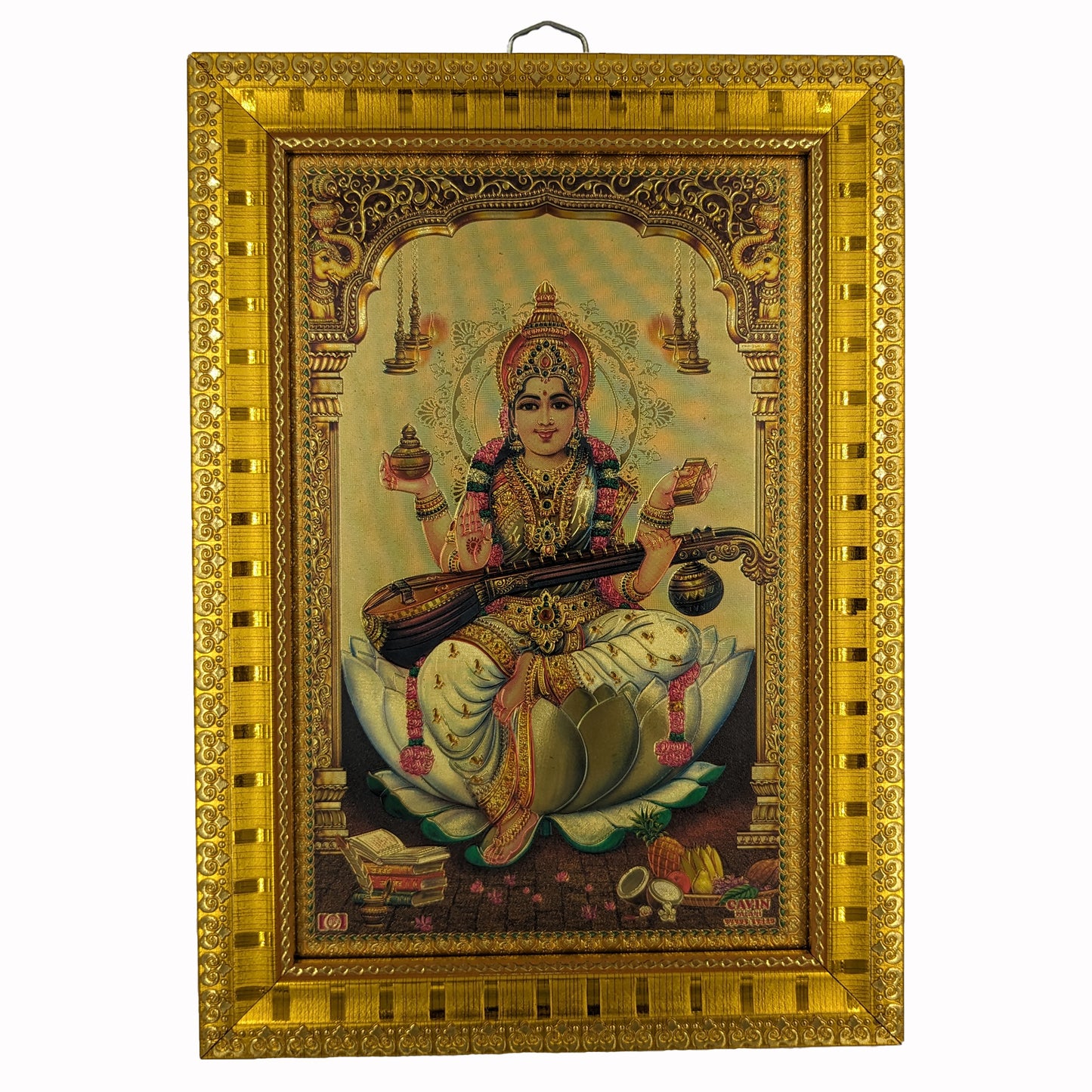 சரஸ்வதி (Saraswathi Golden Foil Printed Photo Frame)