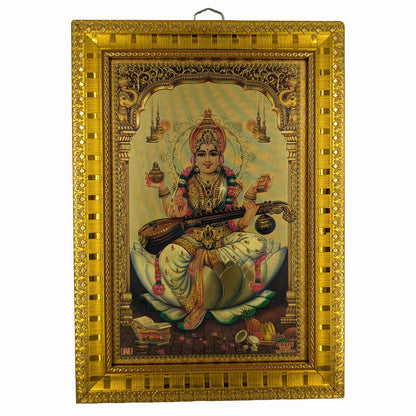 சரஸ்வதி (Saraswathi Golden Foil Printed Photo Frame)