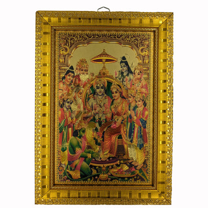 சிவன், விஷ்ணு, பிரம்மா, அனுமன், விநாயகர் (Shiva, Vishnu, Bramma, Hanuman, Vinayagar Golden Foil Printed Photo Frame)