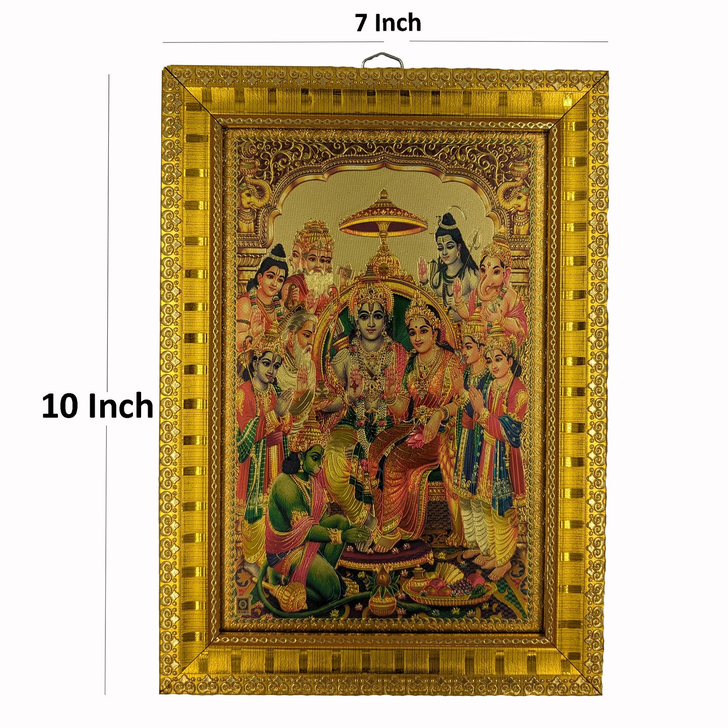 சிவன், விஷ்ணு, பிரம்மா, அனுமன், விநாயகர் (Shiva, Vishnu, Bramma, Hanuman, Vinayagar Golden Foil Printed Photo Frame)